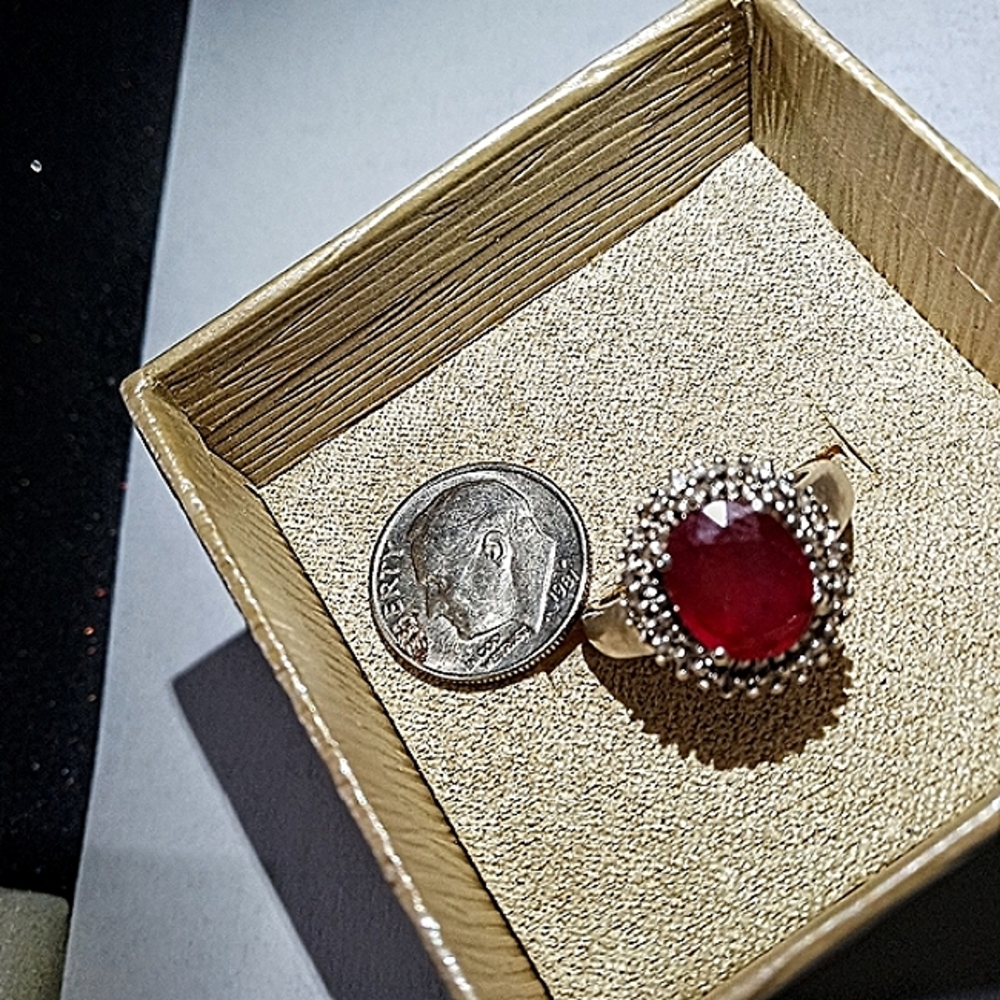Genuine Ruby Halo Ring - image 5